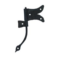 Hammered Hinges [113.25L-RT] Wrought Iron Cabinet Hinge - Split Tail Flag - Left Mount w/ Rat Tail &amp; Support Flag - 1 5/8&quot; Flag