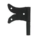 Hammered Hinges [113.25R-GM] Wrought Iron Cabinet Hinge - Split Tail Flag - Right Mount w/ 1/2 Mortise Post - 1 5/8" Flag