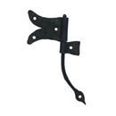 Hammered Hinges [113.25R-RT] Wrought Iron Cabinet Hinge - Split Tail Flag - Right Mount w/ Rat Tail & Support Flag - 1 5/8" Flag