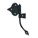 Hammered Hinges [114.20R-RT] Wrought Iron Cabinet Hinge - Spear Flag - Right Mount w/ Rat Tail & Support Flag - 1 7/8" Flag