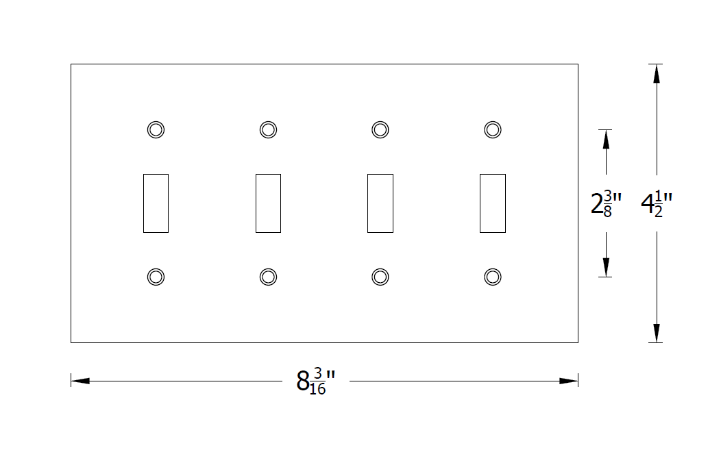 Hammered Hinges [904TS] Forged Iron Wall Plate