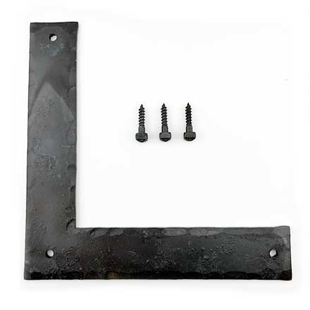 Hammered Hinges [201-08] Forged Iron Door Hinge Front - L Strap - 8" L
