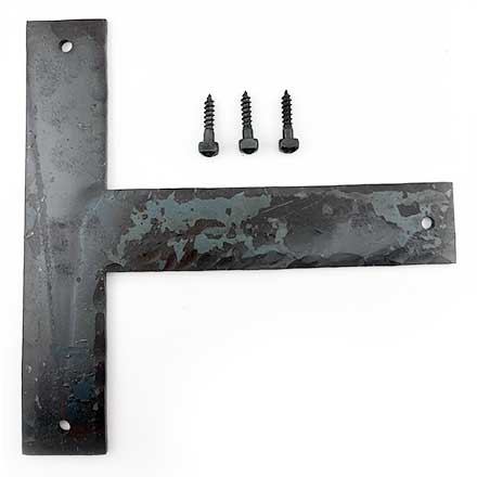 Hammered Hinges [202-08] Forged Iron Door Hinge Front - T Strap - 8" L