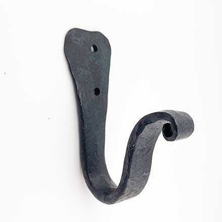 Hammered Hinges [509.04] Forged Iron Door Coat Hook - Single - Heart End - 4&quot;