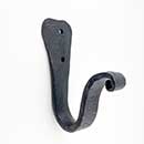 Hammered Hinges [509.04] Forged Iron Door Coat Hook - Single - Heart End - 4"