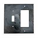 Hammered Hinges [901TS.931FO] Forged Iron Wall Plate - Single Toggle / Rocker GFI - Natural Linseed Finish