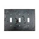 Hammered Hinges [903TS] Forged Iron Wall Plate - Triple Toggle - Natural Linseed Finish