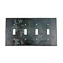 Hammered Hinges [904TS] Forged Iron Wall Plate - Quadruple Toggle - Natural Linseed Finish