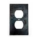 Hammered Hinges [921SO] Forged Iron Wall Plate - Single Duplex Receptacle - Natural Linseed Finish