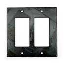 Hammered Hinges [932FO] Forged Iron Wall Plate - Double Rocker/GFI - Natural Linseed Finish