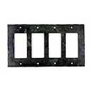 Hammered Hinges [934FO] Forged Iron Wall Plate - Quadruple Rocker/GFI - Natural Linseed Finish