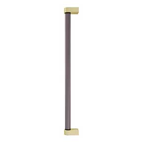 Hapny Home [C1002-BSB] Acrylic & Solid Brass Appliance Pull Handle - Clarity Series - Oversized - Smoke - Satin Brass Finish - 18" C/C - 18 15/16" L