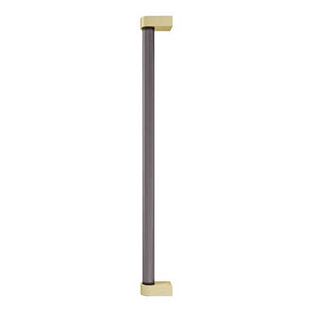 Hapny Home [C1002-BSB] Acrylic &amp; Solid Brass Appliance Pull Handle - Clarity Series - Oversized - Smoke - Satin Brass Finish - 18&quot; C/C - 18 15/16&quot; L