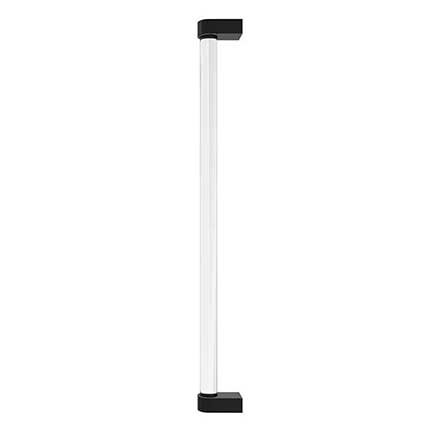 Hapny Home [C1002-MB] Acrylic &amp; Solid Brass Appliance Pull Handle - Clarity Series - Oversized - Clear - Matte Black Finish - 18&quot; C/C - 18 15/16&quot; L