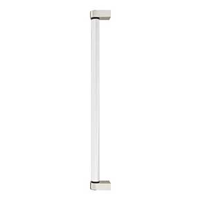 Hapny Home [C1002-PN] Acrylic & Solid Brass Appliance Pull Handle - Clarity Series - Oversized - Clear - Polished Nickel Finish - 18" C/C - 18 15/16" L