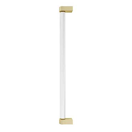 Hapny Home [C1002-SB] Acrylic &amp; Solid Brass Appliance Pull Handle - Clarity Series - Oversized - Clear - Satin Brass Finish - 18&quot; C/C - 18 15/16&quot; L