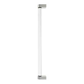 Hapny Home [C1002-SN] Acrylic & Solid Brass Appliance Pull Handle - Clarity Series - Oversized - Clear - Satin Nickel Finish - 18" C/C - 18 15/16" L