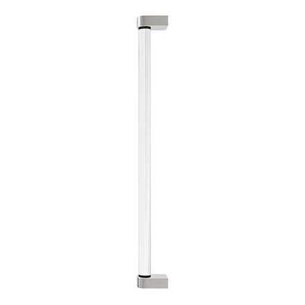 Hapny Home [C1002-SN] Acrylic &amp; Solid Brass Appliance Pull Handle - Clarity Series - Oversized - Clear - Satin Nickel Finish - 18" C/C - 18 15/16" L