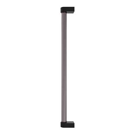 Hapny Home [C1002-BMB] Acrylic &amp; Solid Brass Appliance Pull Handle - Clarity Series - Oversized - Smoke - Matte Black Finish - 18" C/C - 18 15/16" L