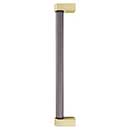 Hapny Home [C1001-BSB] Acrylic &amp; Solid Brass Appliance Pull Handle - Clarity Series - Oversized - Smoke - Satin Brass Finish - 12&quot; C/C - 12 15/16&quot; L