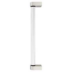 Hapny Home [C1001-PN] Acrylic & Solid Brass Appliance Pull Handle - Clarity Series - Oversized - Clear - Polished Nickel Finish - 12" C/C - 12 15/16" L