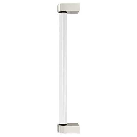 Hapny Home [C1001-PN] Acrylic &amp; Solid Brass Appliance Pull Handle - Clarity Series - Oversized - Clear - Polished Nickel Finish - 12&quot; C/C - 12 15/16&quot; L