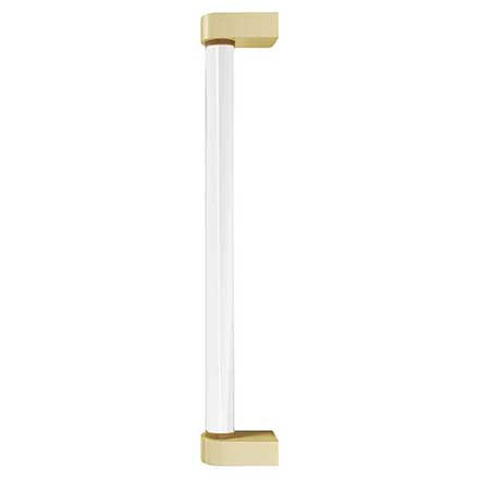 Hapny Home [C1001-SB] Acrylic &amp; Solid Brass Appliance Pull Handle - Clarity Series - Oversized - Clear - Satin Brass Finish - 12&quot; C/C - 12 15/16&quot; L