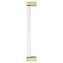 Hapny Home [C1001-SB] Acrylic & Solid Brass Appliance Pull Handle - Clarity Series - Clear - Satin Brass Finish - 12" C/C - 12 15/16" L