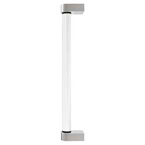 Hapny Home [C1001-SN] Acrylic & Solid Brass Appliance Pull Handle - Clarity Series - Oversized - Clear - Satin Nickel Finish - 12" C/C - 12 15/16" L