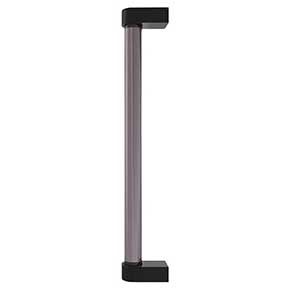Hapny Home [C1001-BMB] Acrylic & Solid Brass Appliance Pull Handle - Clarity Series - Oversized - Smoke - Matte Black Finish - 12" C/C - 12 15/16" L