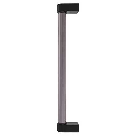 Hapny Home [C1001-BMB] Acrylic &amp; Solid Brass Appliance Pull Handle - Clarity Series - Oversized - Smoke - Matte Black Finish - 12&quot; C/C - 12 15/16&quot; L