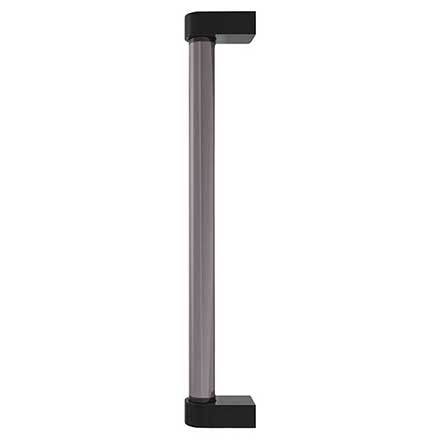 Hapny Home [C1001-BMB] Acrylic &amp; Solid Brass Appliance Pull Handle - Clarity Series - Oversized - Smoke - Matte Black Finish - 12" C/C - 12 15/16" L