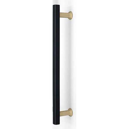 Hapny Home [M1029-BSB] Solid Brass Appliance Pull Handle - Mod Series - Matte Black &amp; Satin Brass Finish - 18&quot; C/C - 20 3/8&quot; L