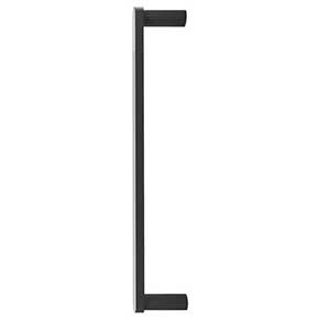 Hapny Home [R1004-MB] Solid Brass Appliance Pull Handle - Ribbed Series - Matte Black Finish - 12" C/C - 12 7/8" L