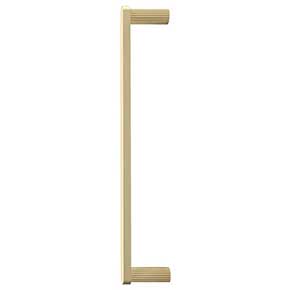 Hapny Home [R1004-SB] Solid Brass Appliance Pull Handle - Ribbed Series - Satin Brass Finish - 12" C/C - 12 7/8" L