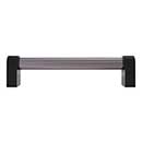 Hapny Home [C502-BMB] Acrylic &amp; Solid Brass Cabinet Pull Handle - Clarity Series - Oversized - Smoke - Matte Black Finish - 5&quot; C/C - 5 3/8&quot; L