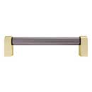 Hapny Home [C502-BSB] Acrylic &amp; Solid Brass Cabinet Pull Handle - Clarity Series - Oversized - Smoke - Satin Brass Finish - 5&quot; C/C - 5 3/8&quot; L