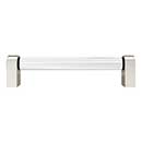 Hapny Home [C502-PN] Acrylic &amp; Solid Brass Cabinet Pull Handle - Clarity Series - Oversized - Clear - Polished Nickel Finish - 5&quot; C/C - 5 3/8&quot; L