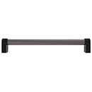 Hapny Home [C503-BMB] Acrylic & Solid Brass Cabinet Pull Handle - Clarity Series - Oversized - Smoke - Matte Black Finish - 8" C/C - 8 3/8" L