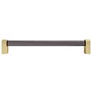 Hapny Home [C503-BSB] Acrylic &amp; Solid Brass Cabinet Pull Handle - Clarity Series - Oversized - Smoke - Satin Brass Finish - 8&quot; C/C - 8 3/8&quot; L