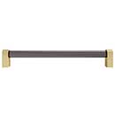Hapny Home [C503-BSB] Acrylic & Solid Brass Cabinet Pull Handle - Clarity Series - Oversized - Smoke - Satin Brass Finish - 8" C/C - 8 3/8" L
