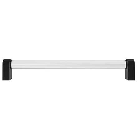 Hapny Home [C503-MB] Acrylic &amp; Solid Brass Cabinet Pull Handle - Clarity Series - Oversized - Clear - Matte Black Finish - 8&quot; C/C - 8 3/8&quot; L