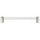 Hapny Home [C503-PN] Acrylic &amp; Solid Brass Cabinet Pull Handle - Clarity Series - Oversized - Clear - Polished Nickel Finish - 8&quot; C/C - 8 3/8&quot; L