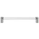 Hapny Home [C503-SN] Acrylic & Solid Brass Cabinet Pull Handle - Clarity Series - Oversized - Clear - Satin Nickel Finish - 8" C/C - 8 3/8" L
