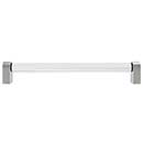 Hapny Home [C503-SN] Acrylic &amp; Solid Brass Cabinet Pull Handle - Clarity Series - Oversized - Clear - Satin Nickel Finish - 8&quot; C/C - 8 3/8&quot; L