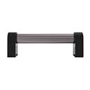 Hapny Home [C501-BMB] Acrylic & Solid Brass Cabinet Pull Handle - Clarity Series - Standard Size - Smoke - Matte Black Finish - 96mm C/C - 4 3/16" L