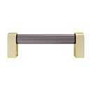 Hapny Home [C501-BSB] Acrylic &amp; Solid Brass Cabinet Pull Handle - Clarity Series - Standard Size - Smoke - Satin Brass Finish - 96mm C/C - 4 3/16&quot; L