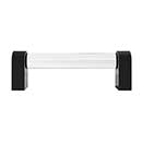 Hapny Home [C501-MB] Acrylic & Solid Brass Cabinet Pull Handle - Clarity Series - Standard Size - Clear - Matte Black Finish - 96mm C/C - 4 3/16" L