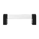 Hapny Home [C501-MB] Acrylic &amp; Solid Brass Cabinet Pull Handle - Clarity Series - Standard Size - Clear - Matte Black Finish - 96mm C/C - 4 3/16&quot; L
