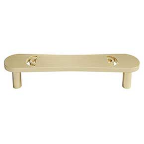 Hapny Home [H557-SB] Solid Brass Cabinet Pull Handle - Horizon Series - Standard Size - Satin Brass Finish - 4" C/C - 4 9/16" L